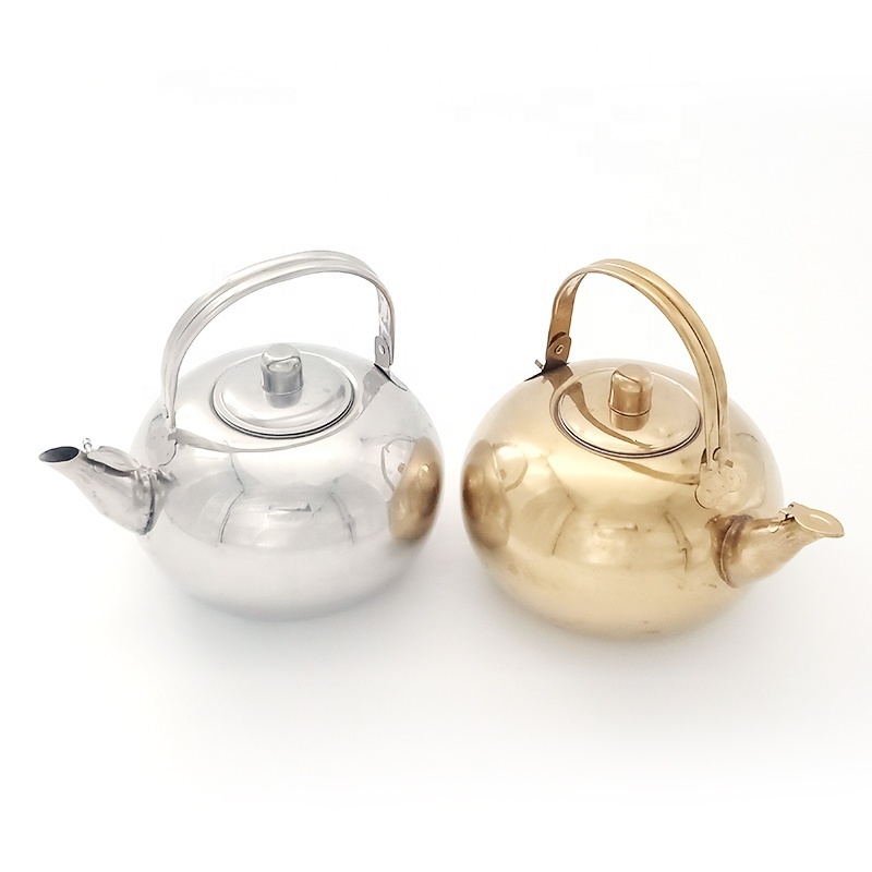 Stainless Steel Teapot Water Camping Kettle Ivory gold Metal Tea Kettle For Sale