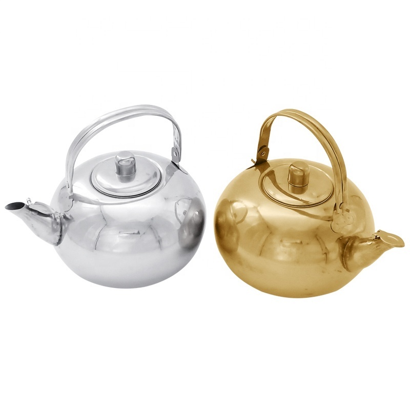 Stainless Steel Teapot Water Camping Kettle Ivory gold Metal Tea Kettle For Sale