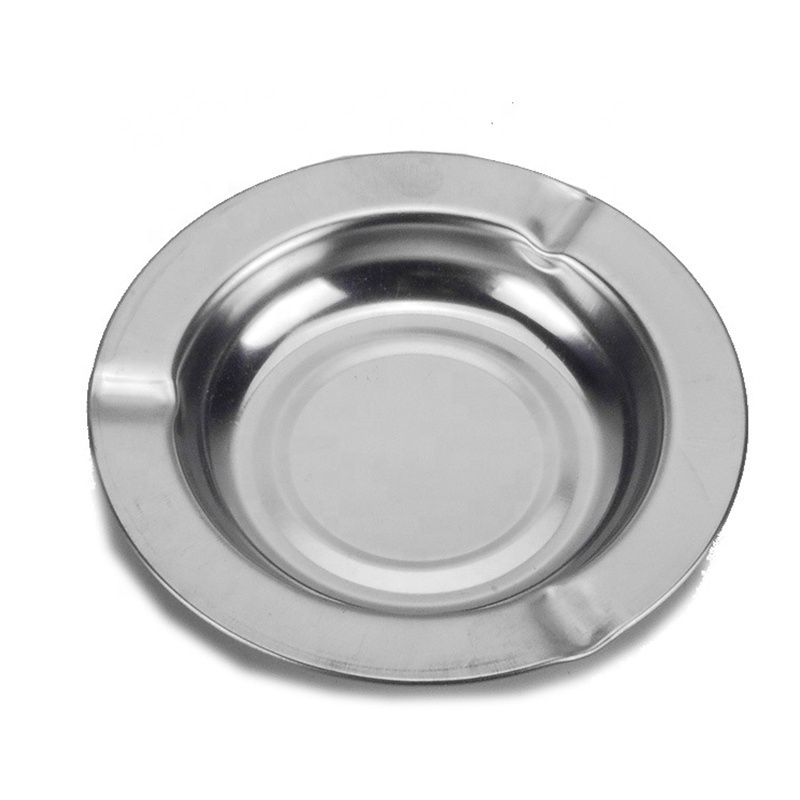 Factory Price Round Ashtray 410 stainless steel Metal Ash Tray Cigar Ashtray