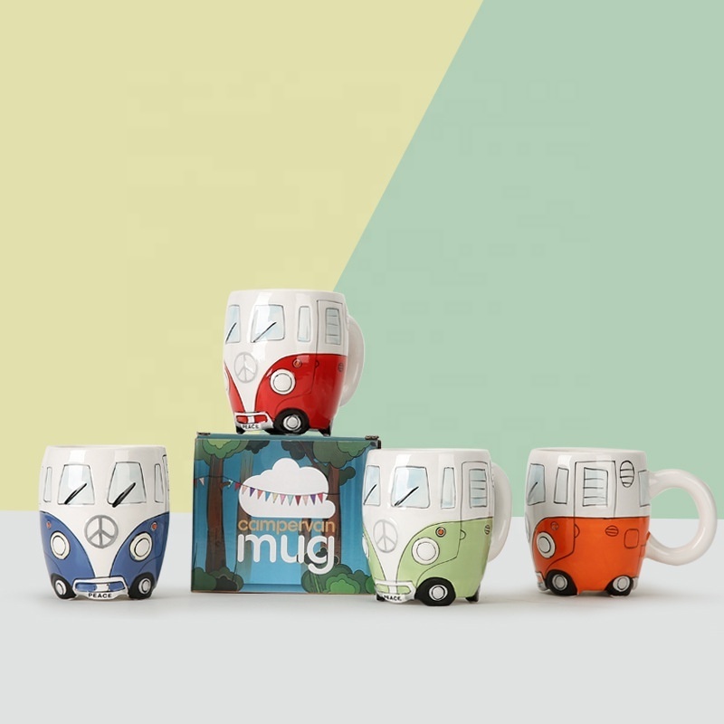 Camper Van - ceramic coffee cup Retro Bus Mug Creative custom cute  cup