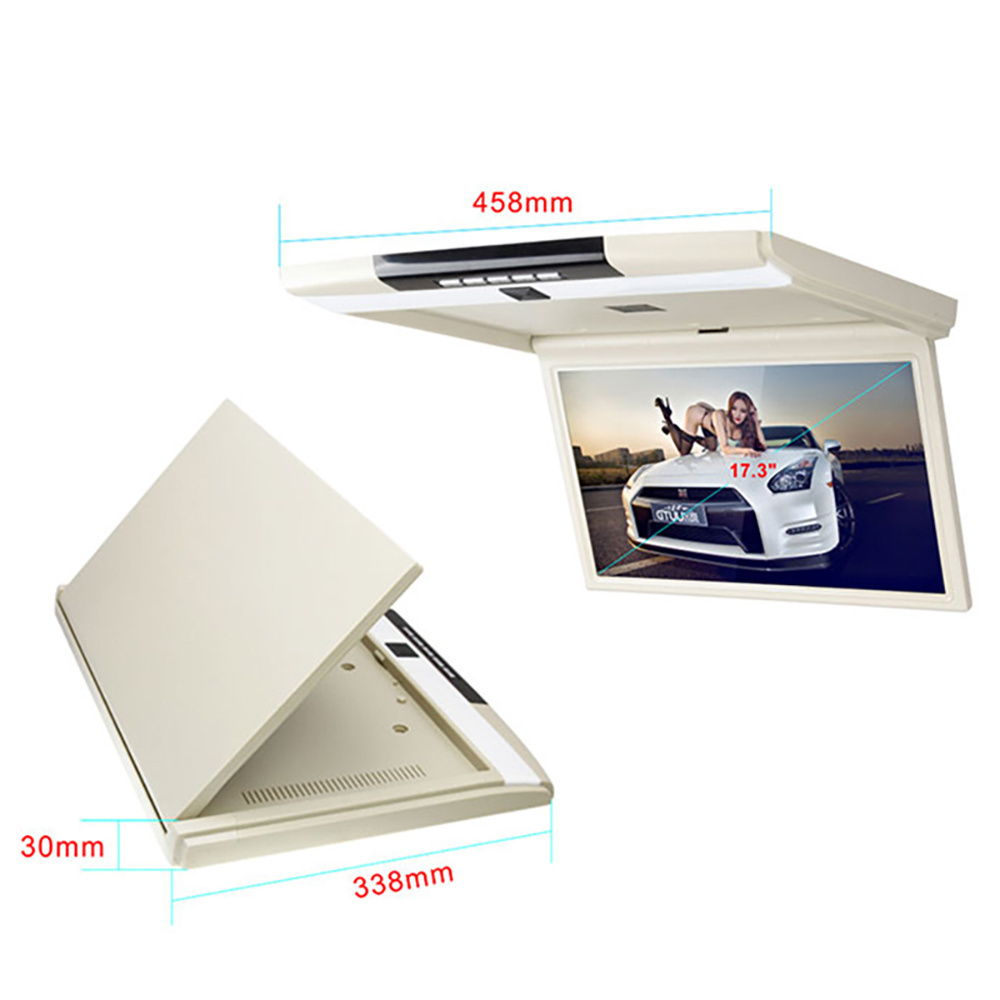 17.3 inch motorized roof mount/ flip-down car tv android monitor for car entertainment system