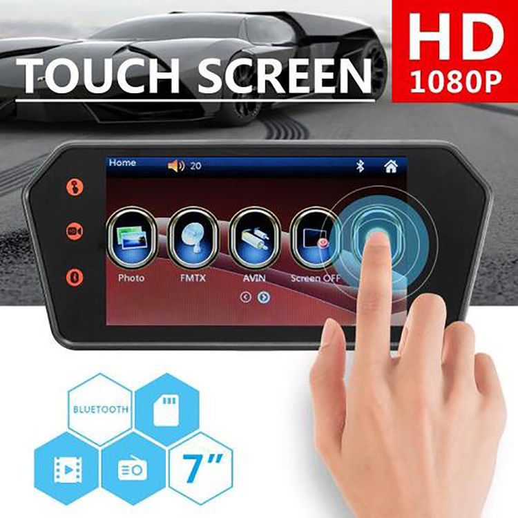 good quality rearview LED monitor car mp5 with USB MP5 7 inch touch screen car rearview mirror