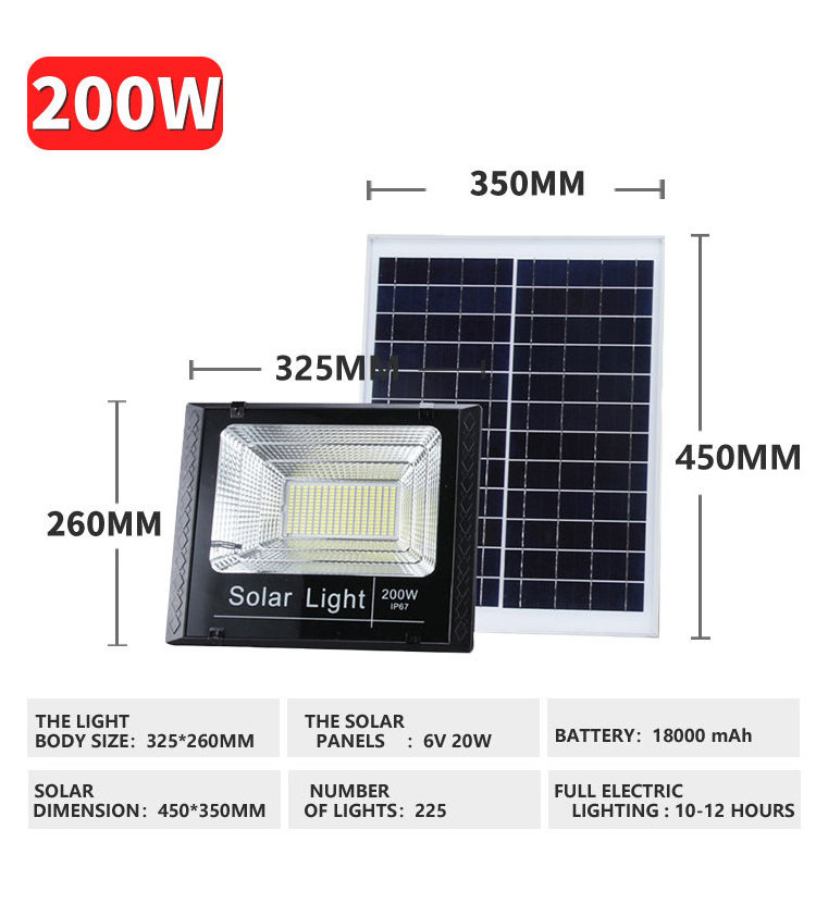 200W China Manufacturer High power high bright outdoor ip65 spot lights solar led flood light