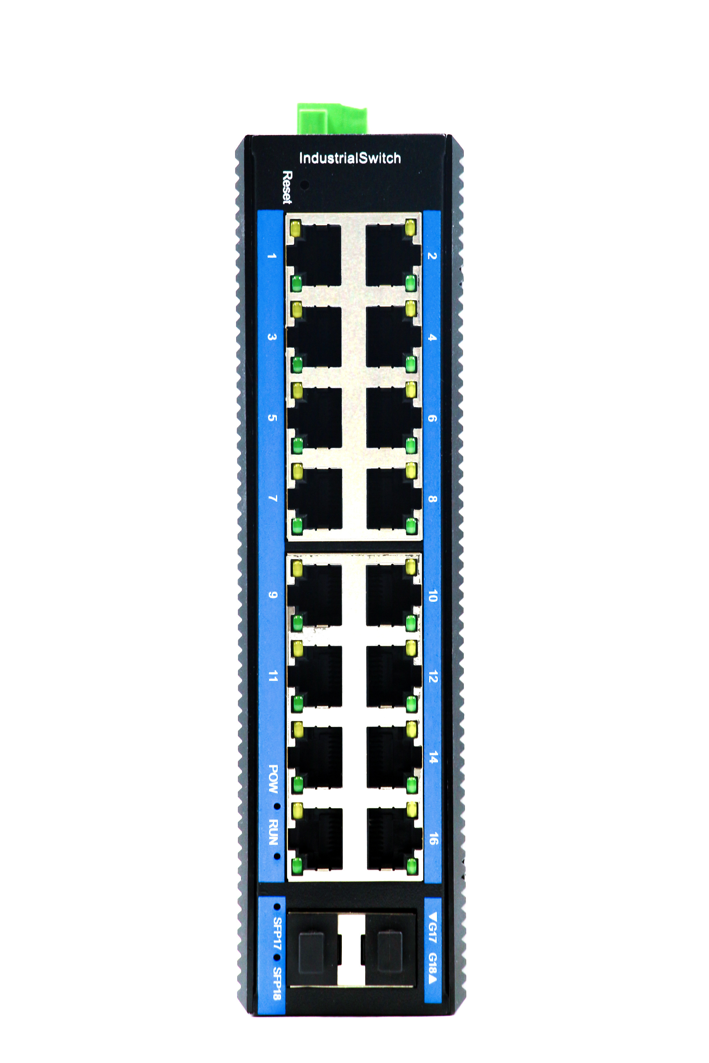 FOWAY4518PFSM-YH  WEB managed din rail switch  16 10/100/1000M POE ports +2 1000M SFP uplink DC48V not include power adaptor