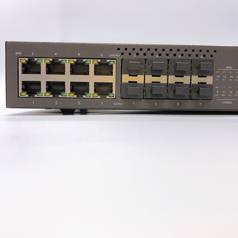 Fiber optic equipment 24 port switch 16 1000M SFP + 8 Combo Uplink Fiber Switch web Managed