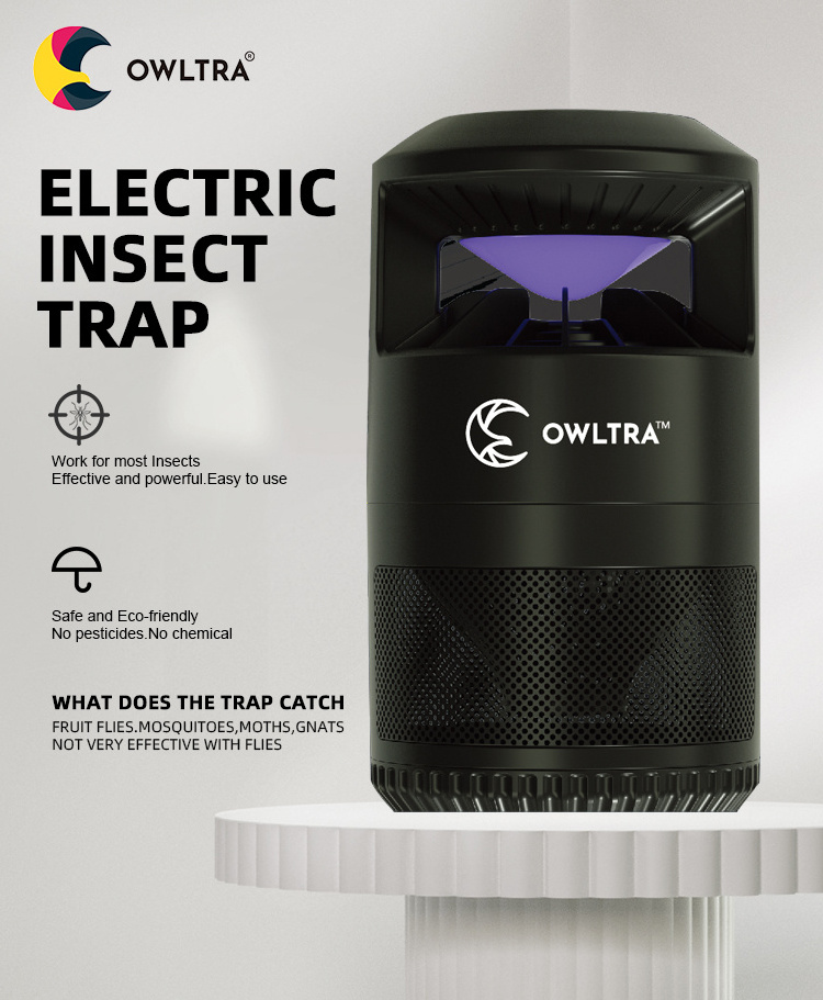 Owltra Electric Portable indoor Mosquito Killer Powerful Suction Fan Bug Zappe Fly Zapper Killing Lamp Trap Flying insects Flies