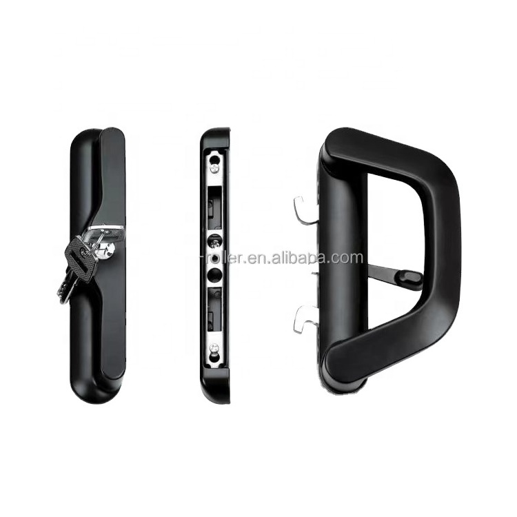 Double-sided unilateral hook lock Butt Sliding door lock Aluminum alloy balcony door lock Glass door handle