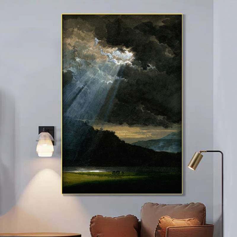 Hot Sale Handmade 3D  Oil Painting Mountains View for Living Room Popular Wall Art with Canvas Support Base Scenery Subject