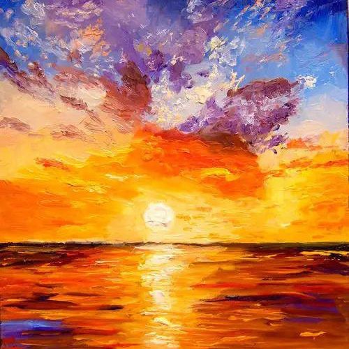 Decorative Handmade Oil Painting Peaceful Sky View of Clouds for Living Room Popular Hot Sale Wall Art