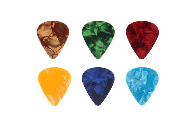 Wholesale guitar accessory guitar pick Custom Logo Silk Printing Celluloid Pearl Guitar Picks