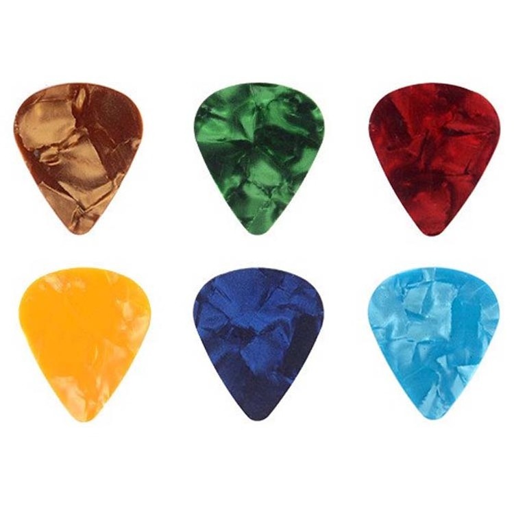 Wholesale guitar accessory guitar pick Custom Logo Silk Printing Celluloid Pearl Guitar Picks