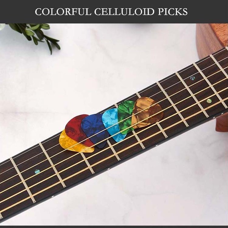 Wholesale guitar accessory guitar pick Custom Logo Silk Printing Celluloid Pearl Guitar Picks