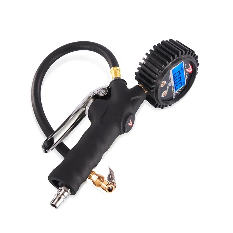 Portable Digital Tire/Tyre Inflator With Pressure Gauge regulator Pistol Grip Inflating Gun