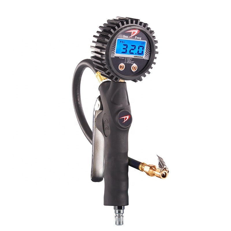 Portable Digital Tire/Tyre Inflator With Pressure Gauge regulator Pistol Grip Inflating Gun