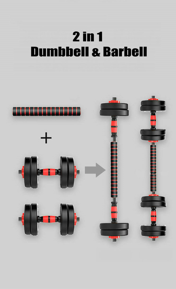 50kg Cement 20kg Weights Adjustable Dumbbells Plastic Coated Cement Dumbbell Barbell Sets