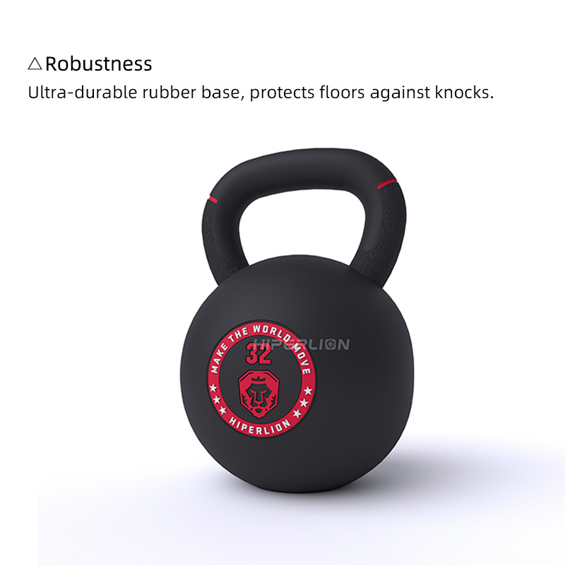 Custom Made Strength Training Pesa Rusa 6kg 8Kg 16Kg 32Kg Premium Rubber Coated Logo Gym Kettlebells For Fitness