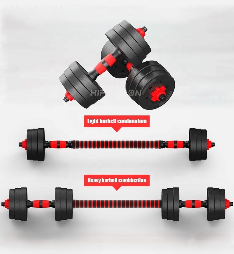 50kg Cement 20kg Weights Adjustable Dumbbells Plastic Coated Cement Dumbbell Barbell Sets