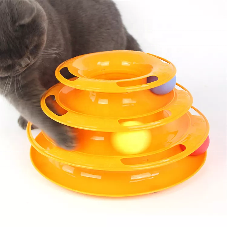 3-Level Turntable Cat Toys Balls Interactive Kitten Fun Mental Physical Exercise Puzzle Cat Toys