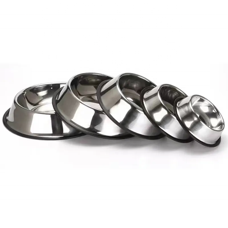 Wholesale Custom Pet Stainless Steel Bowl for Dog and Cat Food Feeders Non-Slip Design Pet Dog Bowls