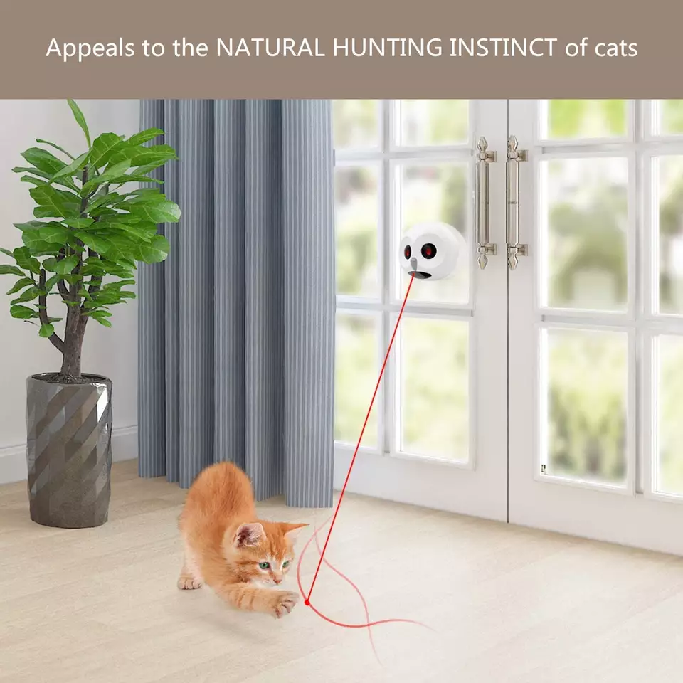 Fun Cat Laser Toy Rotating Interactive Electric Pet Cat Led Laser Toy with 2 Aa Batteries