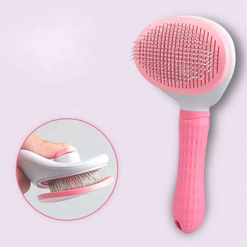 2024 New Hot Selling Cat Dog Self-Cleaning Pet Grooming Brush Cat Dog Hair Removal Brush