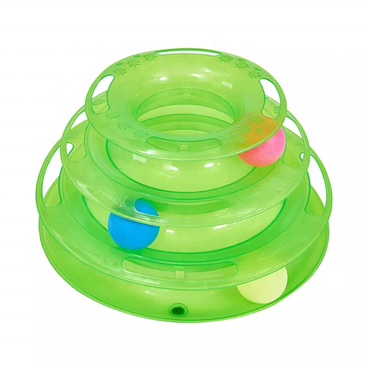 3-Level Turntable Cat Toys Balls Interactive Kitten Fun Mental Physical Exercise Puzzle Cat Toys