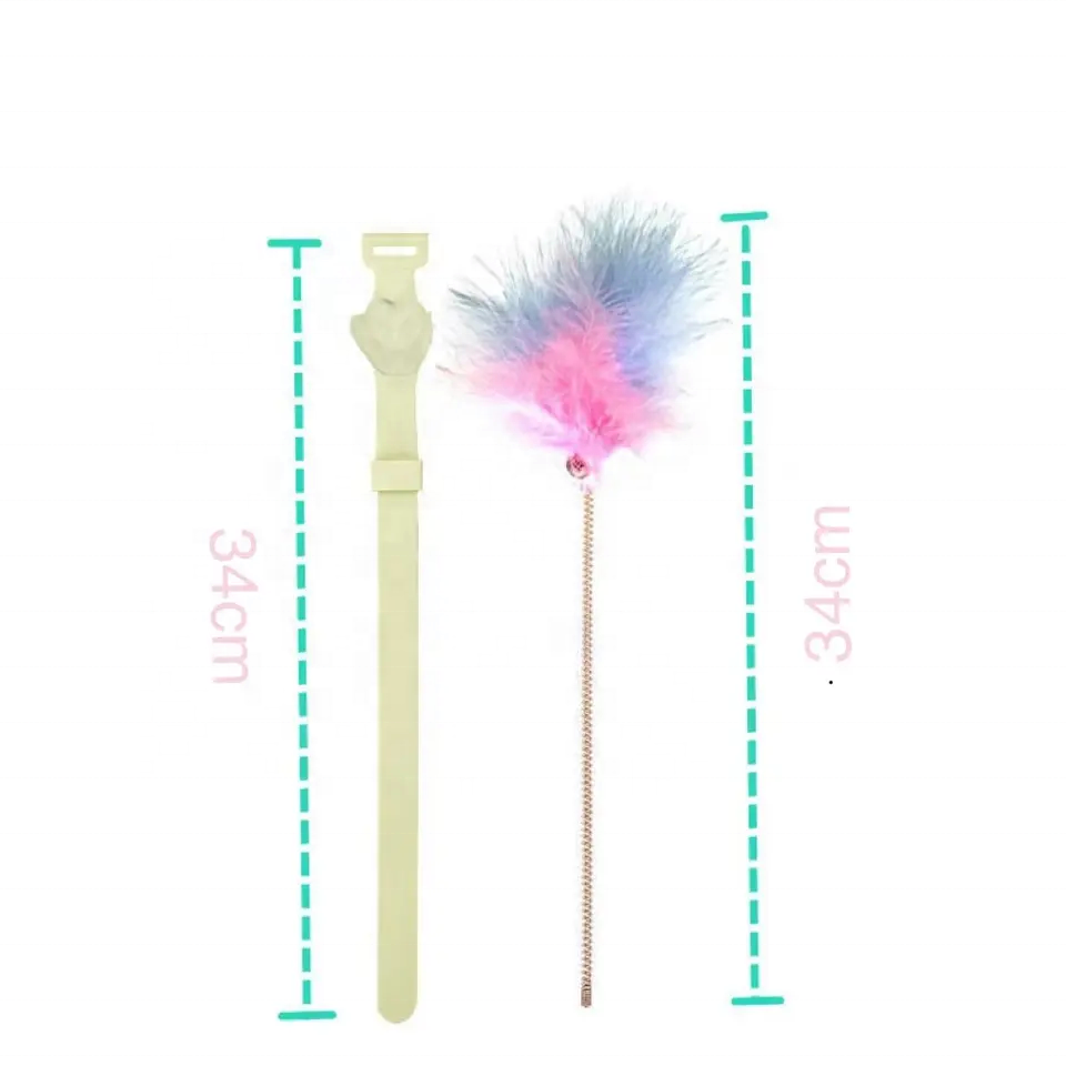 Chinese Manufacturer Interactive Feather Collar Cat Toy Cat Wand Neck Toys for Cat