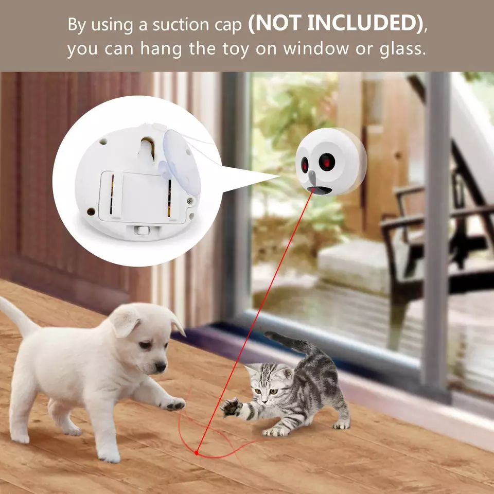 Fun Cat Laser Toy Rotating Interactive Electric Pet Cat Led Laser Toy with 2 Aa Batteries