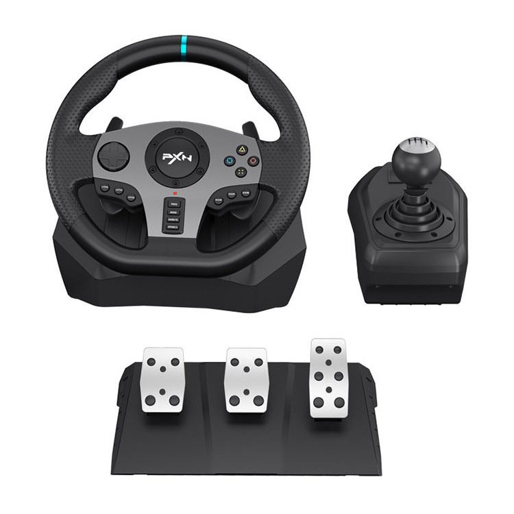 Original 100% New PXN V9 Race Steering Wheel with 3-Pedals and Shifter Bundle for PC Xbox One Series X/S PS4 PS3