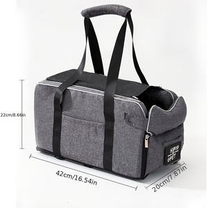 Fast Shipping Wholesale Manufacturer Linen Cotton Foldable Soft Dog Cat Car Seat Bed Luxury Pet Carrier for Travel Product