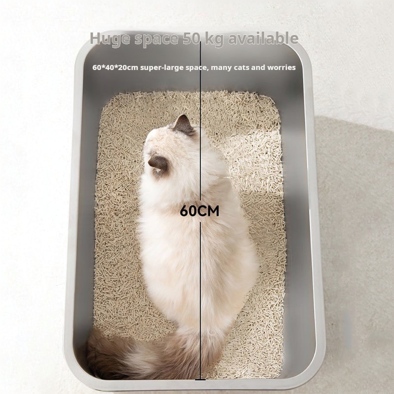 Fast Shipping Wholesale Manufacturer Stainless Steel Washable Easy Cleaning Cat litter Box for Cats