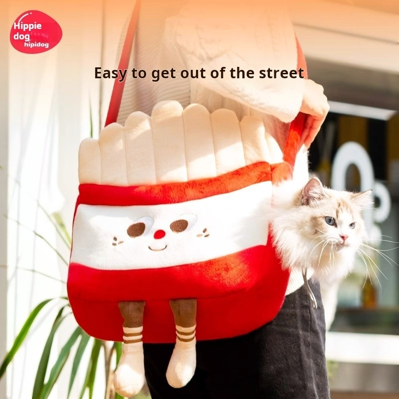 Fast Shipping Wholesale Manufacturer Pet Carrier Cute Plush Hamburger Type Winter Warm Soft Dog Cat Bag for Small Breed