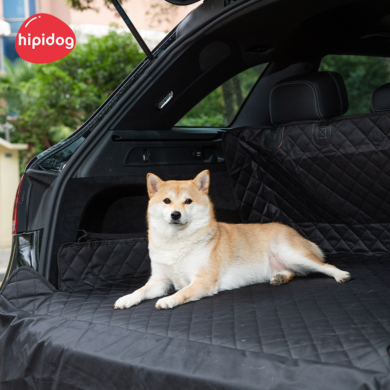 Hipidog Oxford Black Portable Waterproof Travel Durable Dog Blanket Car Back Seat and Trunk Dog Car Seat Cover Bed for Backseat