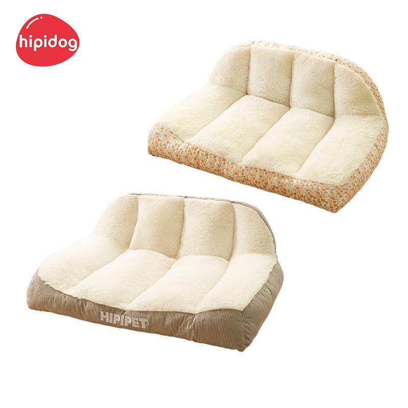 Hipidog Deep Sleeping Velvet Winter Warm Soft Luxury Pet Cat Round Bed House Small Dogs Cat Nest Washable Boucle Fabric Dog Bed