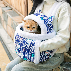 Velvet Winter Warm Soft Comfortable Portable Hiding Pet Bag for Cat Out Backpack Dog Travel Outdoor Dog Carrier Backpack