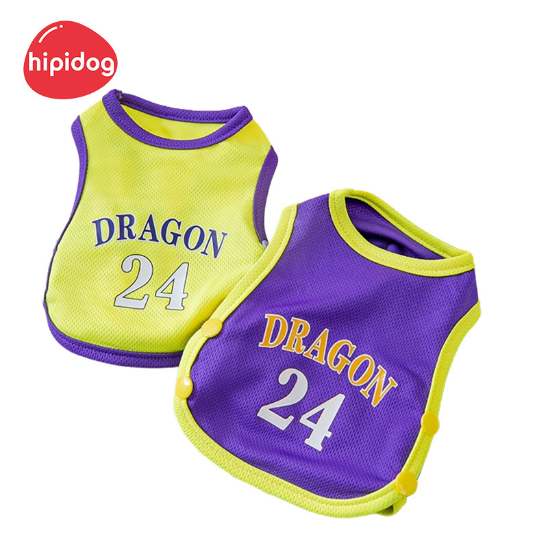 Hipidog Mesh Fabric Breathable Eco Friendly Lightweight Comfortable Summer Medium Small Dog Clothes Basketball Teams Pet Vest