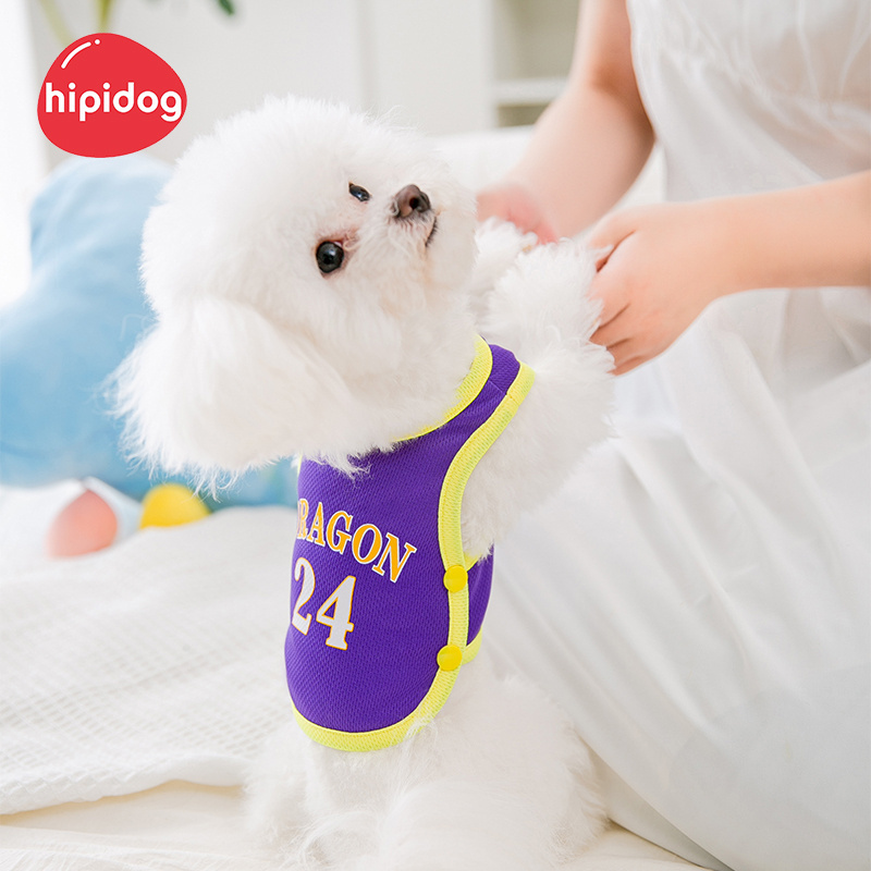 Hipidog Mesh Fabric Breathable Eco Friendly Lightweight Comfortable Summer Medium Small Dog Clothes Basketball Teams Pet Vest