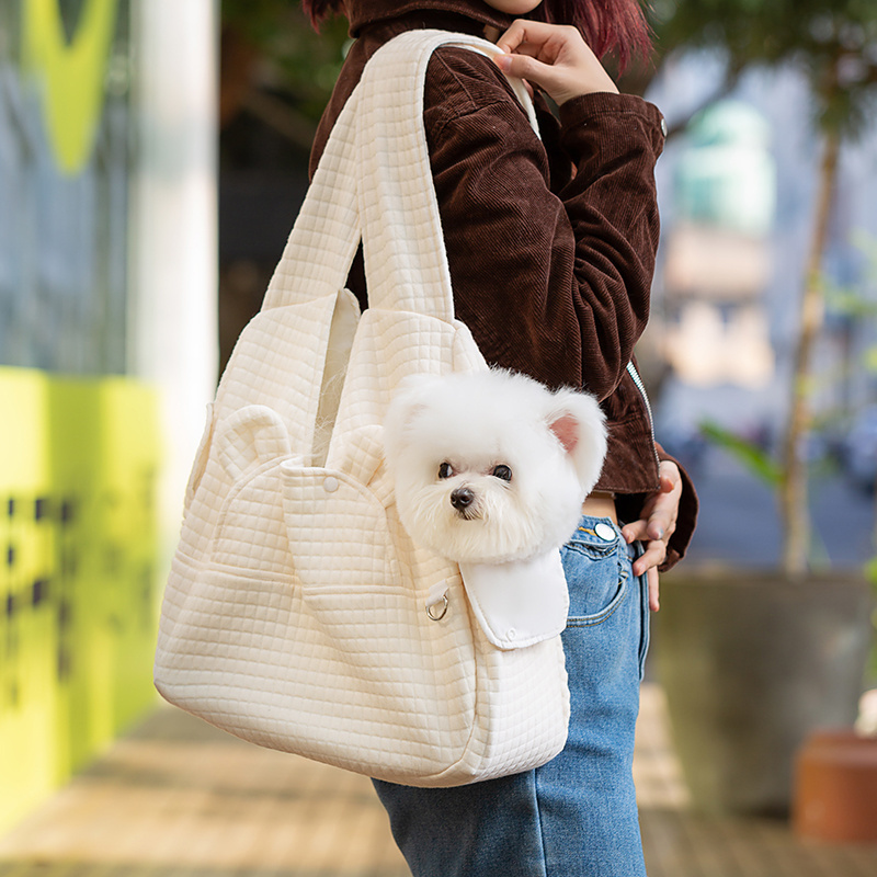 Fast Shipping Wholesale Manufacturer Ivory Cotton Keep Calming Blanket Dog Cat Bag Luxury Pet Backpack Carriers