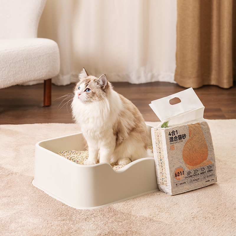 Cat litter tofu deodorizing lump green tea flavor Bentonite Mixed Cat litter Low dust Fine sand absorbent cat toilet supplies