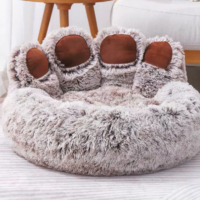 Fast Shipping Wholesale Manufacturer All Season Paw Shape Dog Product Plush Warm Cozy Soft Deep Sleeping Pet Cushion Dog Cat Bed