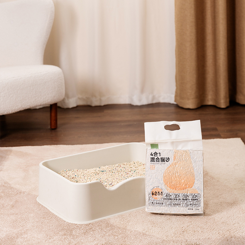 Cat litter tofu deodorizing lump green tea flavor Bentonite Mixed Cat litter Low dust Fine sand absorbent cat toilet supplies