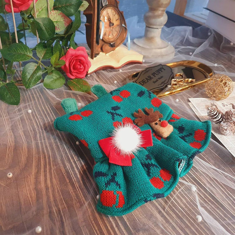 Holiday Luxury Handmade Soft Dog Christmas Sweater Pet Winter Knitwear Warm Pet Clothes for Wholesale