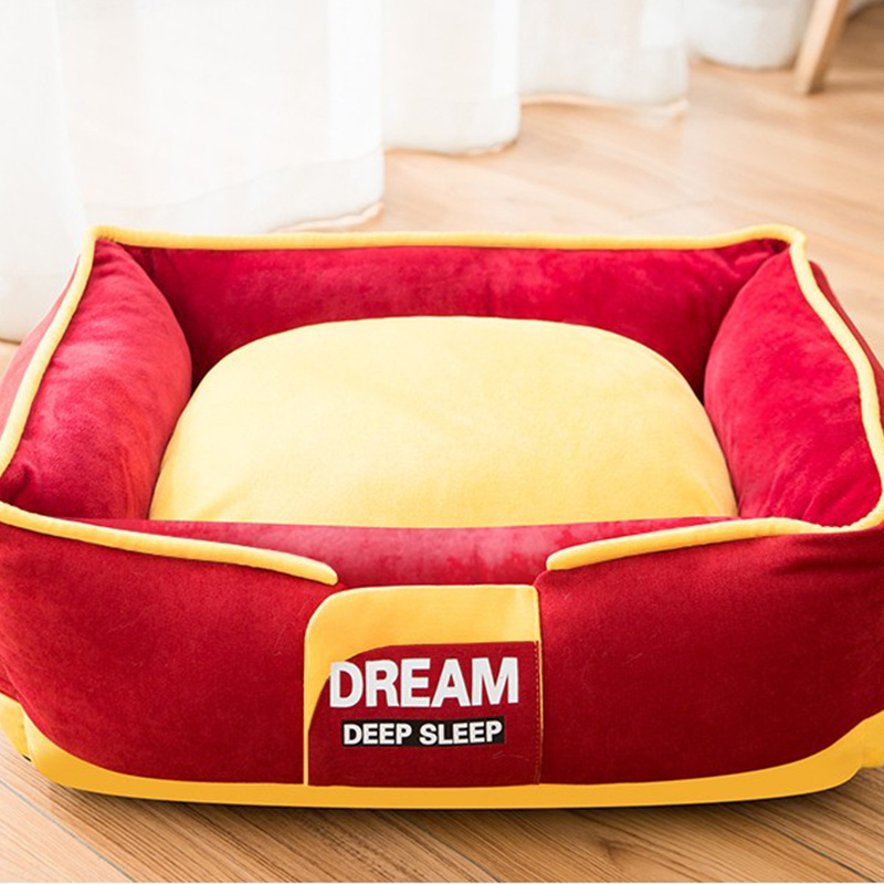 High Quality Fast Shipping Handmade Dog Home Bed Orthopedic Breathable Oxford Waterproof Anti Anxiety Deep Sleep Pet Bed