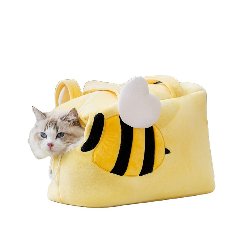 Fast Shipping Wholesale Manufacturer Bee Design Yellow Cute Soft Cotton Fleece Dog Cat Slings Bag Pet Carriers