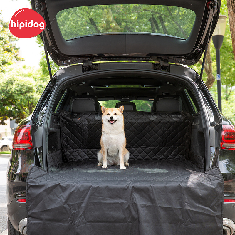 Hipidog Oxford Black Portable Waterproof Travel Durable Dog Blanket Car Back Seat and Trunk Dog Car Seat Cover Bed for Backseat