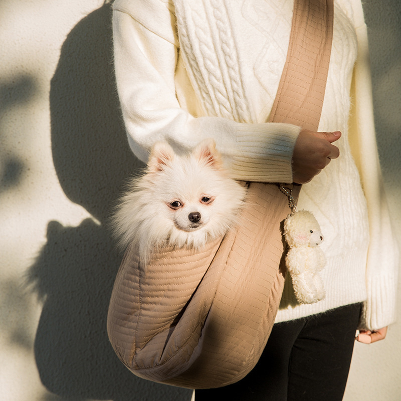 Cross-border hit cat bag go out portable one shoulder canvas bag small and medium-sized dog teddy crossbody bag pet supplies