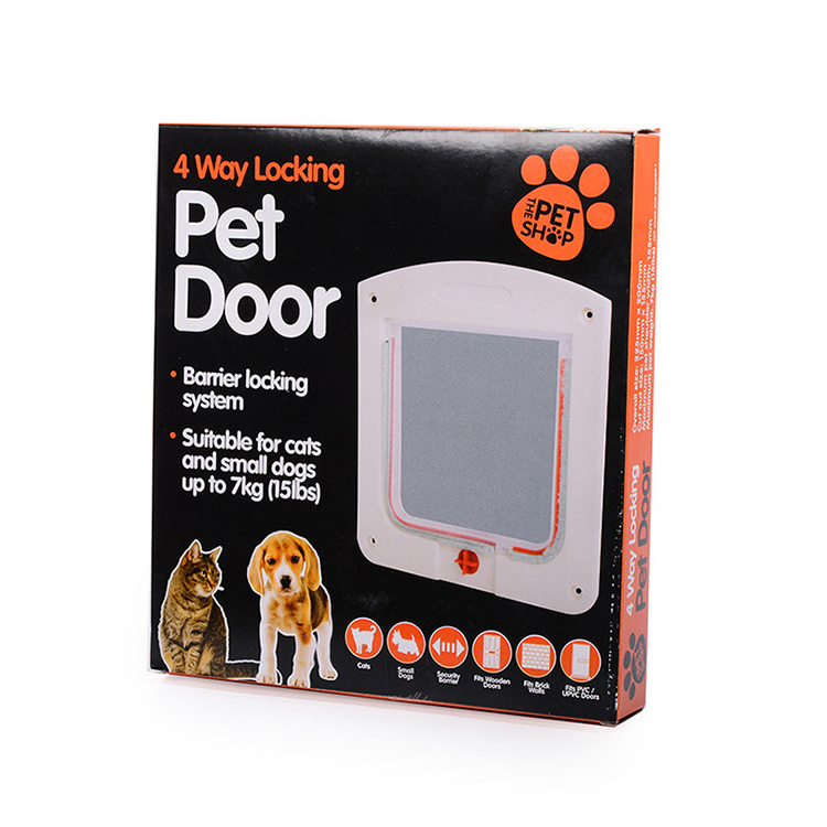 Pet flap 4-way locking magnetic home interior cat door tough pp pet cat flap door for dog and cat