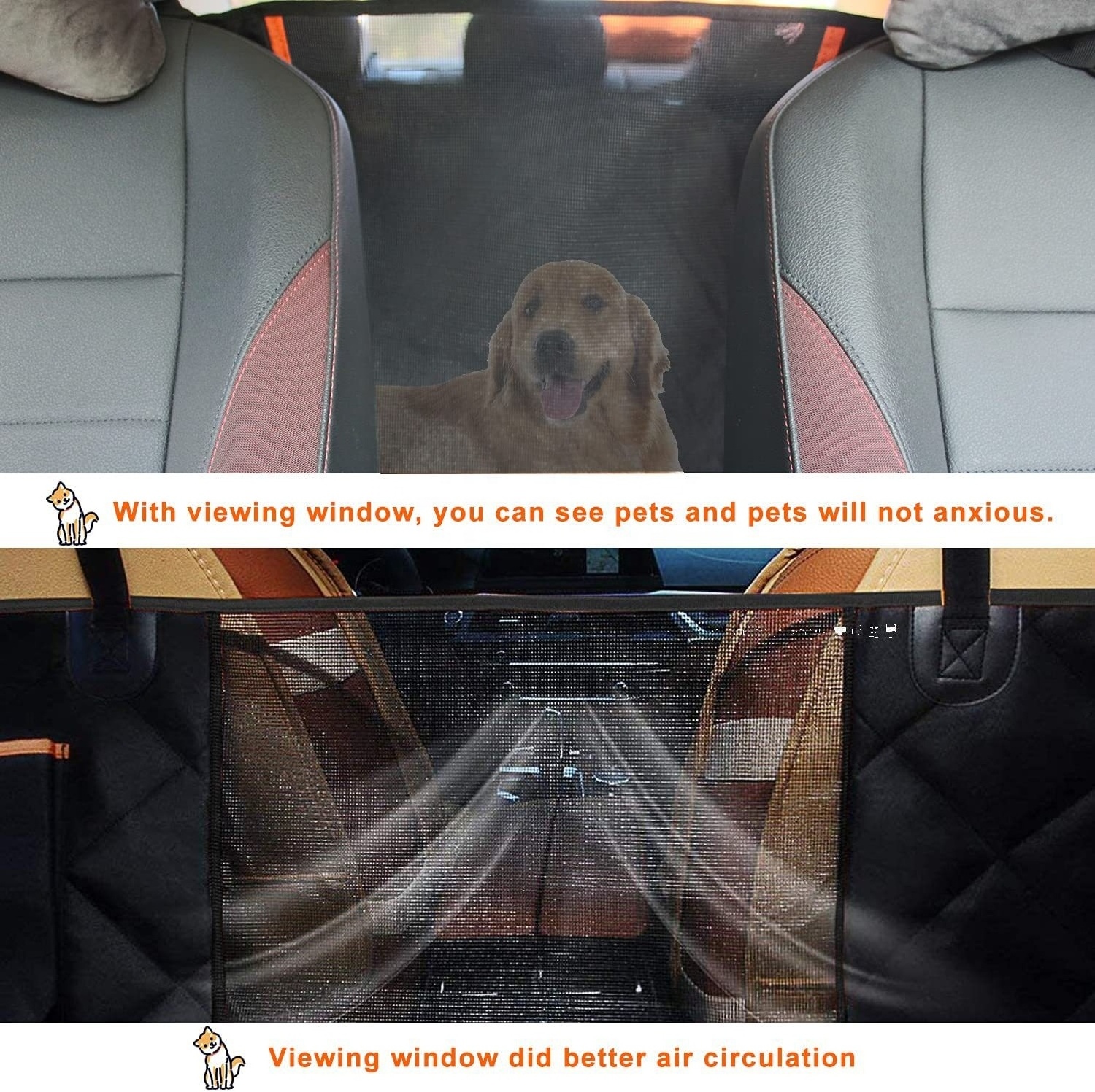 Hot Sale Convertible Puppy Dog Car Seat Cover 100% Waterproof Dog Seat Cover Nonslip Mascotas Dog Hammock