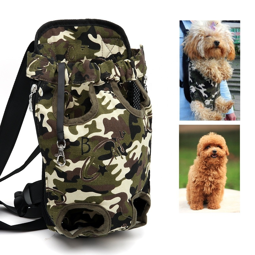 Hot sale camouflage outdoor cat and dog chest strap bag pet carrier backpack