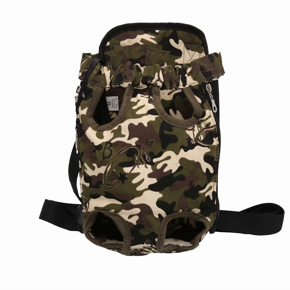 Hot sale camouflage outdoor cat and dog chest strap bag pet carrier backpack